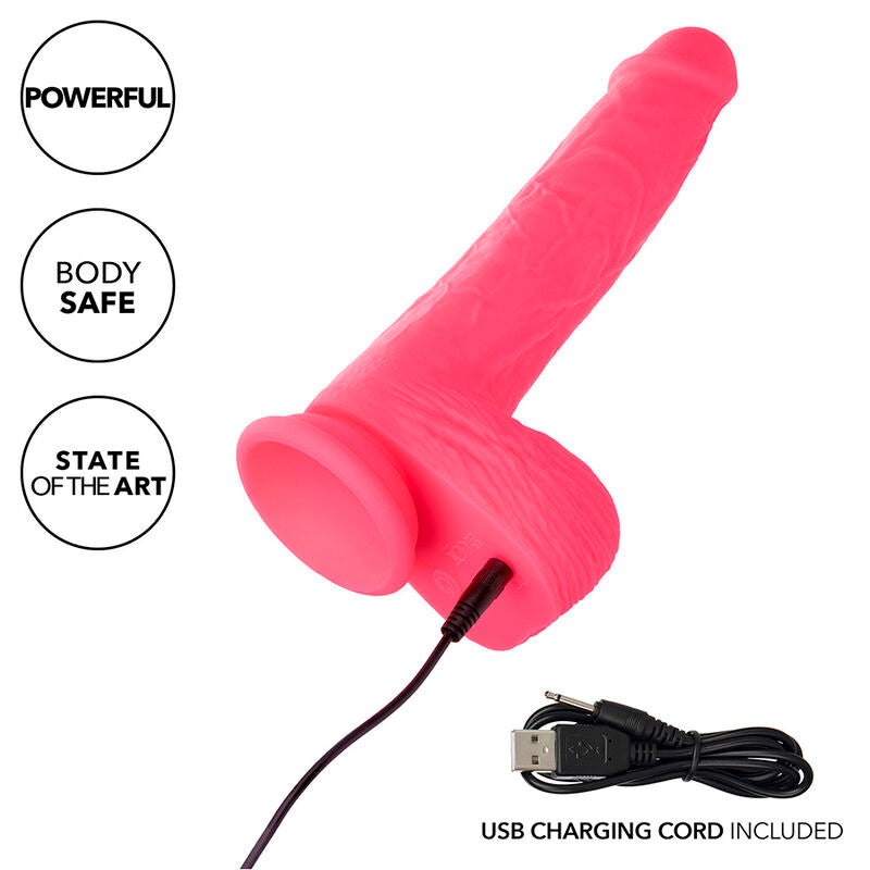 CALEXOTICS - STUDS VIBRADOR REALISTICO 10 VIBRACIONES Y ROSA