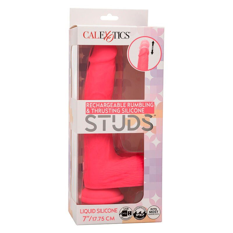 CALEXOTICS - STUDS VIBRADOR REALISTICO 10 VIBRACIONES Y ROSA