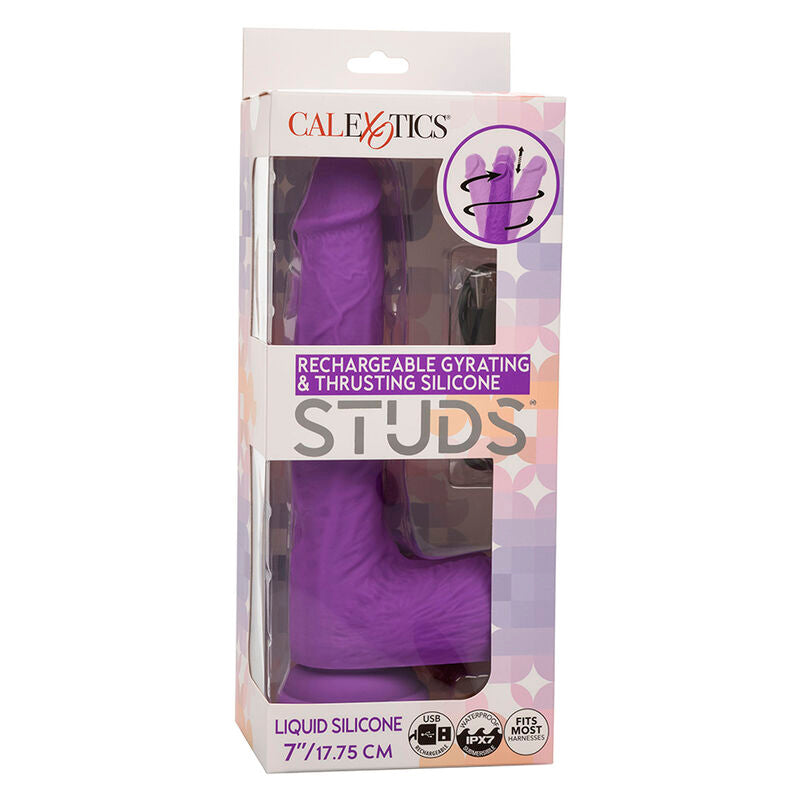 CALEXOTICS - STUDS RECARGABLE VIBRADOR Y GIRATORIO 10 VIBRACIONES VIOLETA