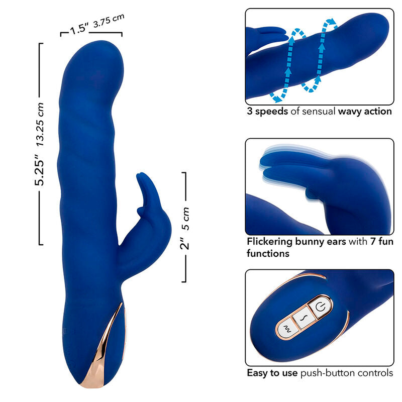 Vibromasseur lapin à mouvement ondulatoire en silicone