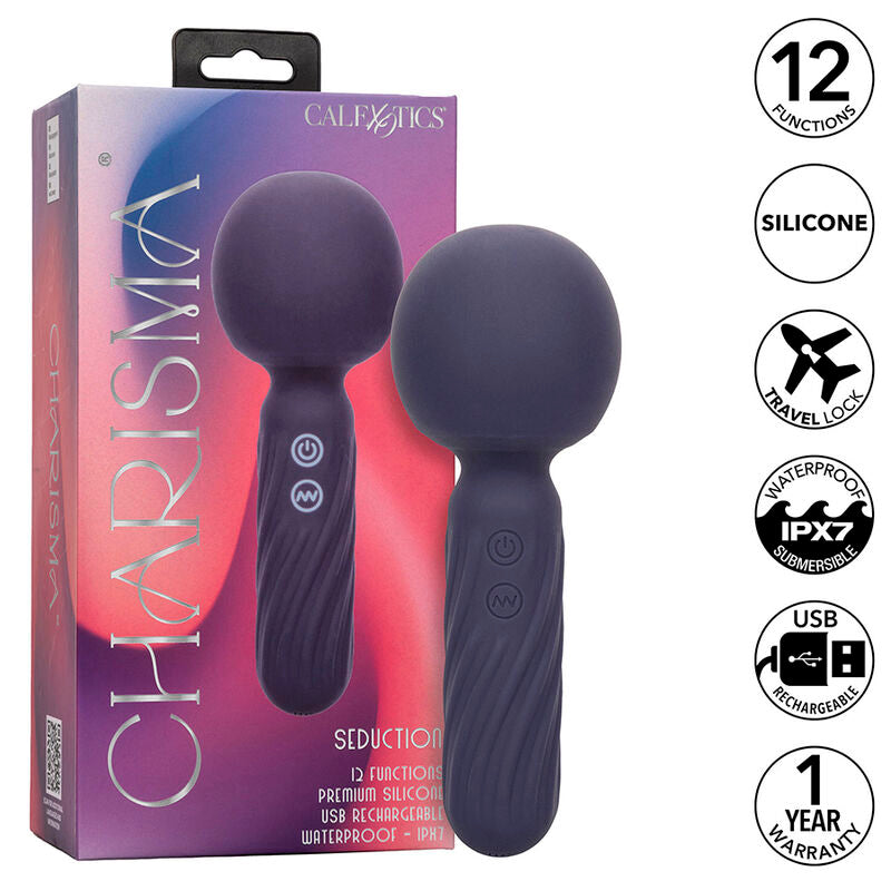 CALEXOTICS - CHARISMA SEDUCTION MASAJEADOR 12 FUNCIONES 17.75 CM X 6.25 CM MORADO