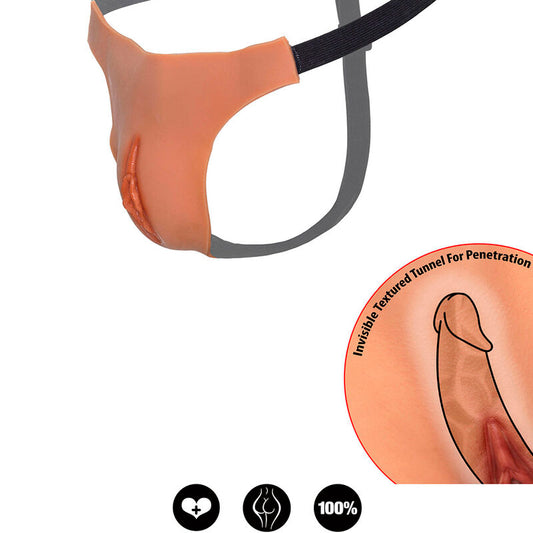 HIDDEN DESIRE - ALTER EGO TANGA VAGINA ABIERTA ADJUSTABLE NATURAL