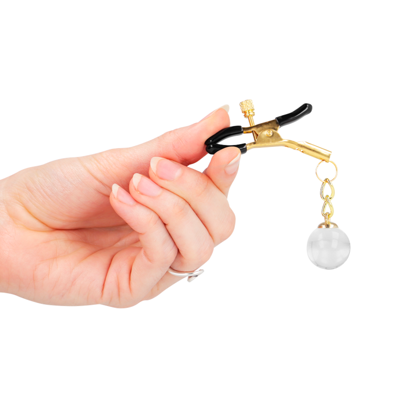 Kink – Pinces à meton billes de verre or 6 cm