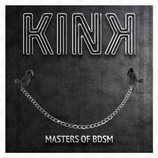 KINK - PINZAS PARA PEZONES PLANAS NEGRO WITH CADENA PLATEADO 30 CM