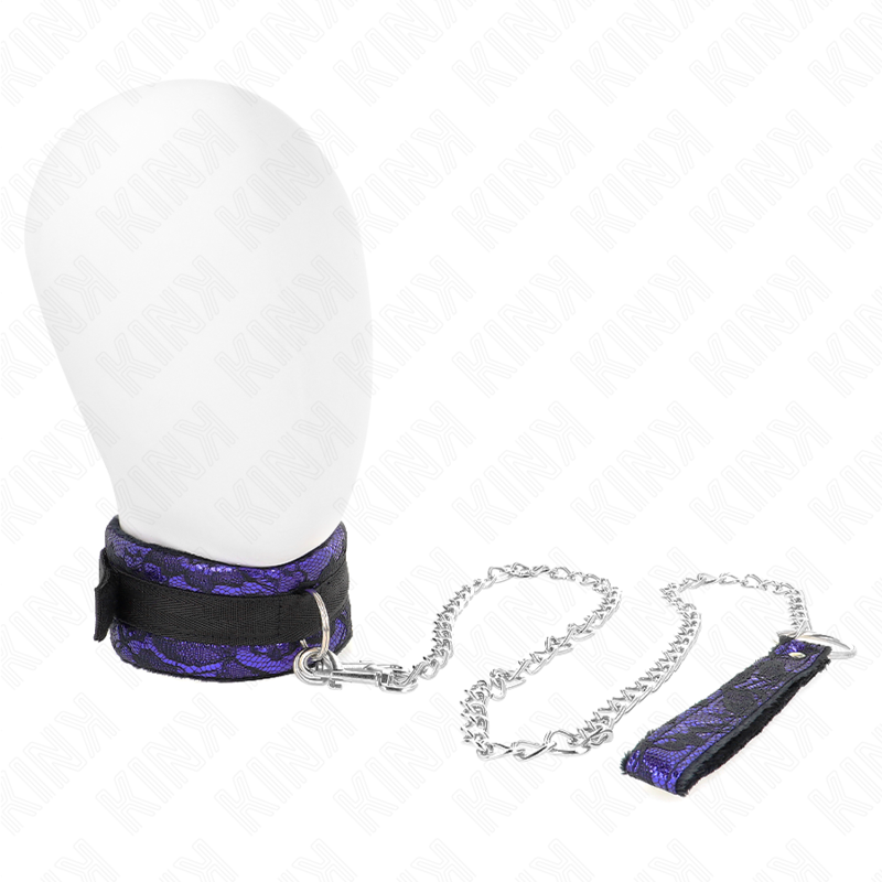 Kink – Collier court en dentelle de velours avec ceinture 105 cm avec garniture en nylon 44 x 5,5 cm