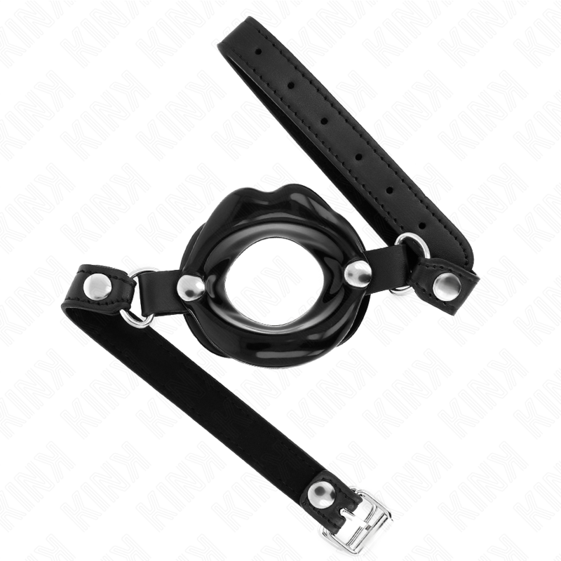 Kink – Bâton lip 8 cm avec sangle en cuir noir 63 x 2 cm ajustable 39-58 cm
