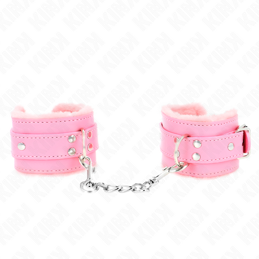 KINK - MUÑEQUERAS FORRADAS PINK WITH CORREA PINK ADJUSTABLE 20-29 CM X 5.5 CM