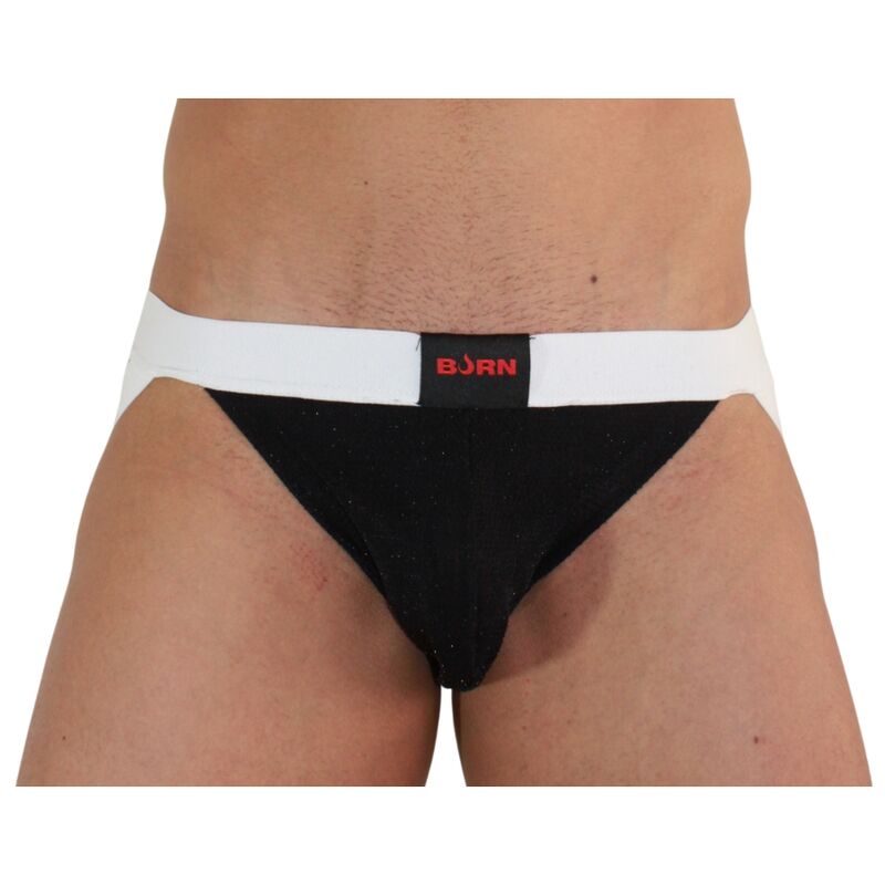 Burn – 004 jock noir brillant / blanc