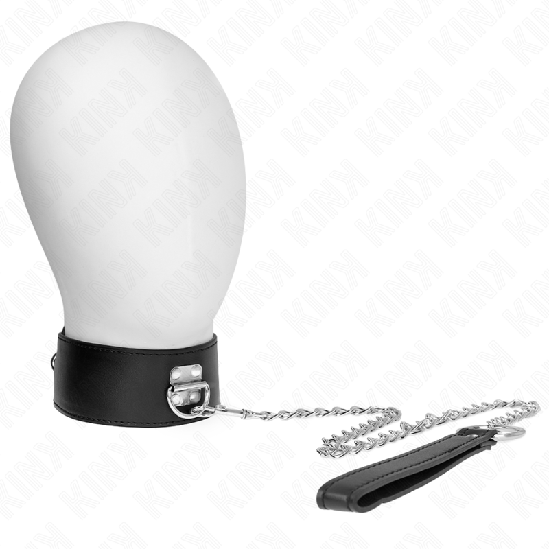 Kink – Collier avec ceinture 65 cm avec large bracelet noir ajustable 33,5-41 cm x 5 cm
