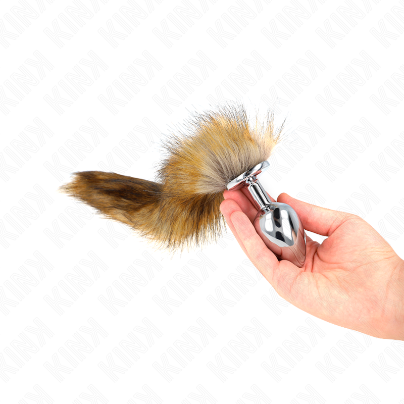 KINK - ANAL PLUG TALLA L 10 X 4 CM WITH COLA SINTÉTICA 40 CM BROWN