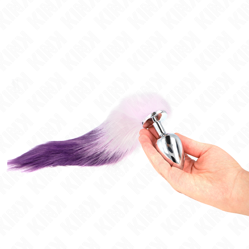 Kink – Plug anal taille L 10 x 4 cm avec queue synthétique 40 cm violet