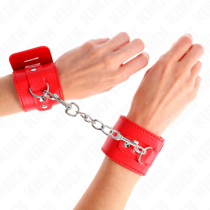 KINK - MUÑEQUERAS WITH CANDADO ROJO ADJUSTABLE 16-23 CM X 5.5 CM