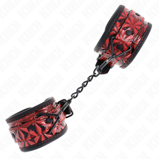 KINK - MUÑEQUERAS WITH ADJUSTABLE ROJO OSCURO DIAMOND PATTERN 17-26 CM X 5.5 CM