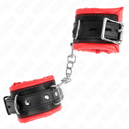 KINK - MUÑEQUERAS ESTILO HEAVY FORRO ROJO ADJUSTABLE 20-30 CM X 6 CM