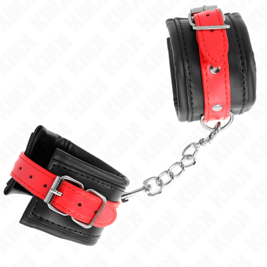 KINK - ADJUSTABLE BLACK MUÑEQUERAS WITH CORREA RED 17-28 CM X 6 CM