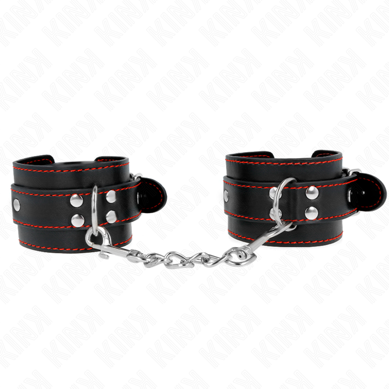 Kink – Appui-poignets noir avec doublure rouge réglable 20-28 cm x 5,5 cm