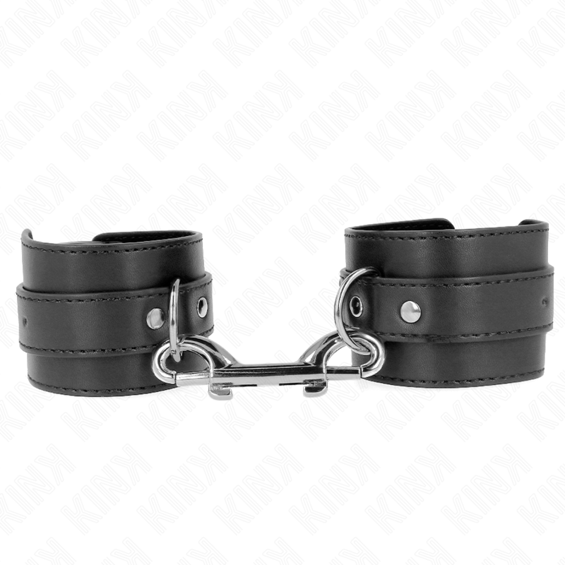 Kink – Appareils-poignets - rangée de rivets simple et grande boucle noire réglable 17-28 cm x 5 cm