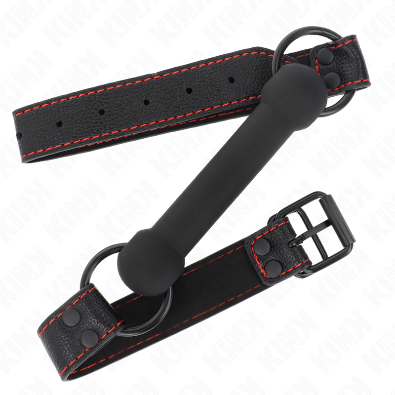 KINK - MORDAZA FORMA DE HUESO CON CORREA POLIPIEL NEGRO ADJUSTABLE 41-57 CM