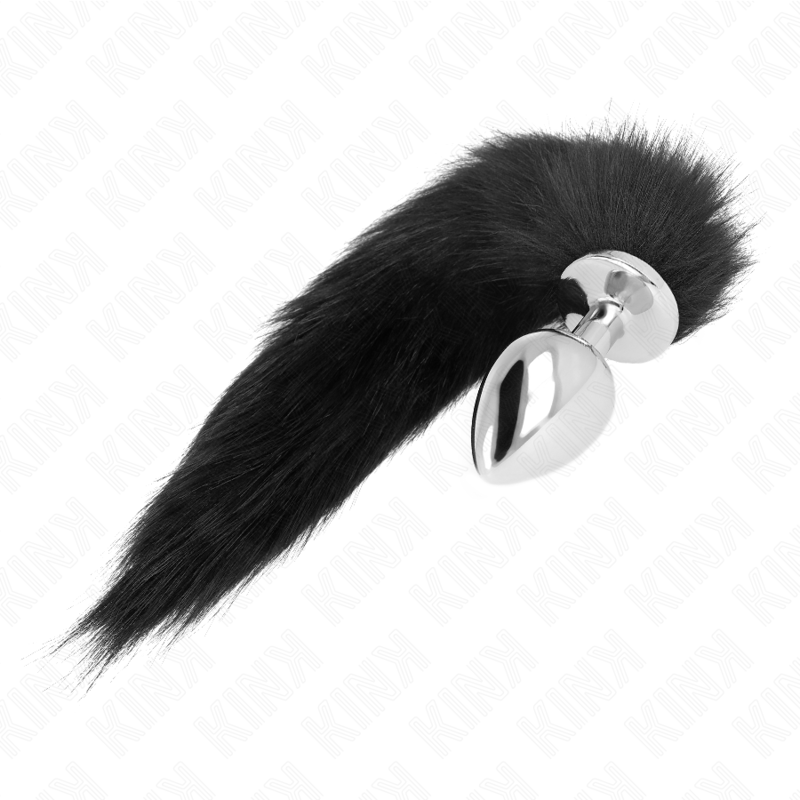 KINK - ANAL PLUG TALLA L 10 X 4 CM WITH COLA SINTÉTICA 40 CM NEGRO