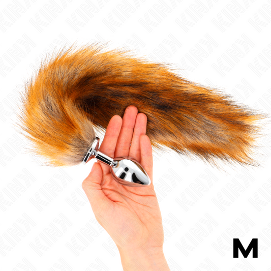 KINK - ANAL PLUG TALLA M 8 X 3.5 CM WITH COLA SINTÉTICA 40 CM BROWN