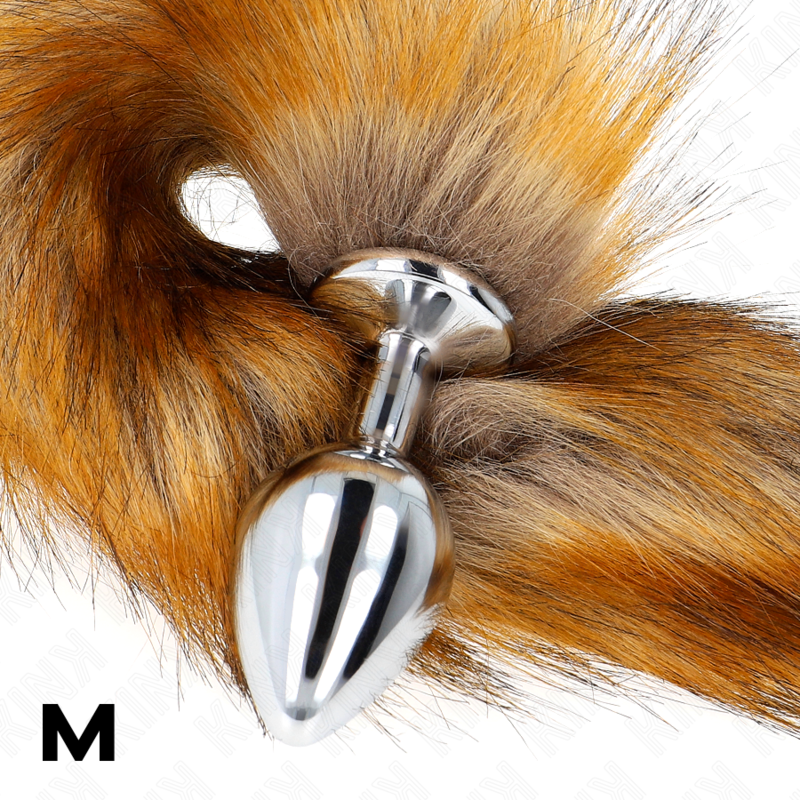 KINK - ANAL PLUG TALLA M 8 X 3.5 CM WITH COLA SINTÉTICA 40 CM BROWN