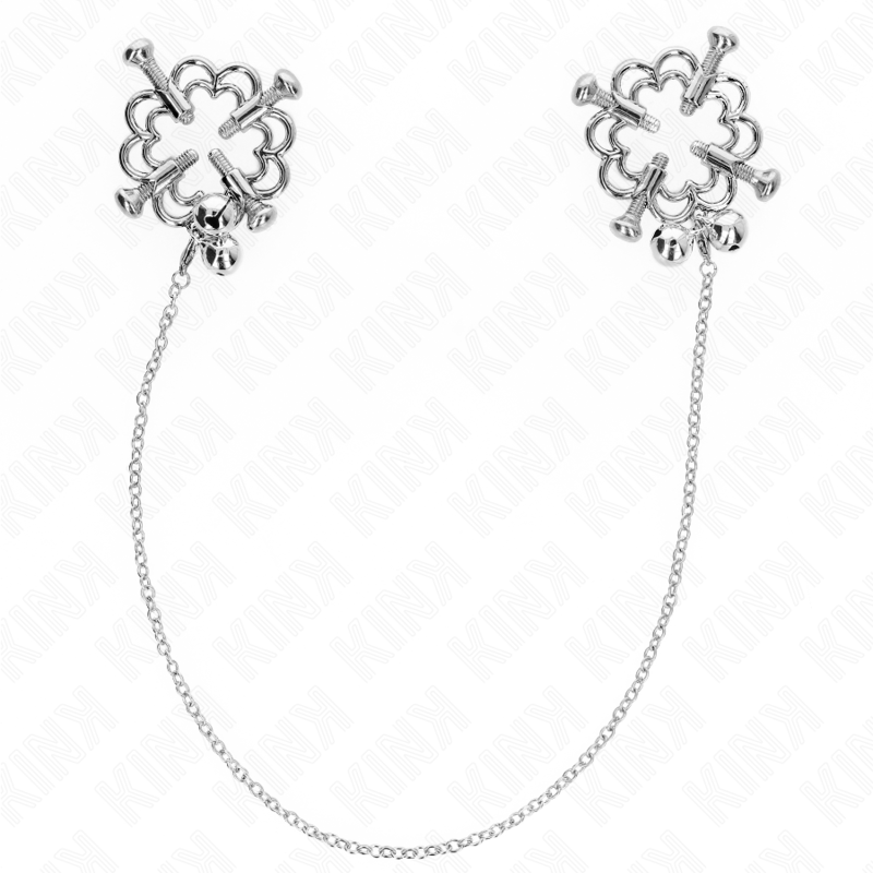 Kink – Pinces à metelles fleur en métal avec chaîne