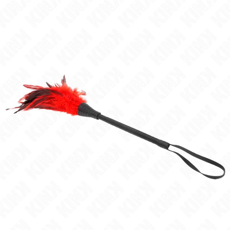 Kink – Plumes de poulet tickle en forme de corne rouge 36 cm