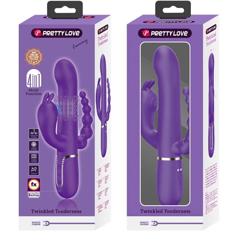 PRETTY LOVE - CAMMY TRIPLE VIBRADOR MULTIFUNCTION 4 IN 1 MORADO