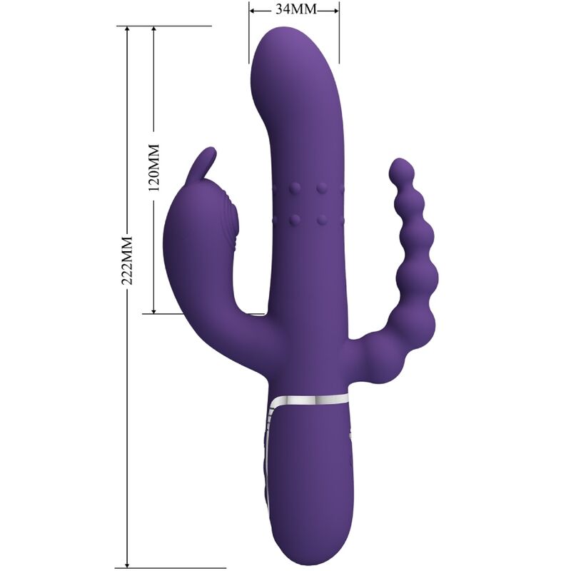 PRETTY LOVE - CAMMY TRIPLE VIBRADOR MULTIFUNCTION 4 IN 1 MORADO