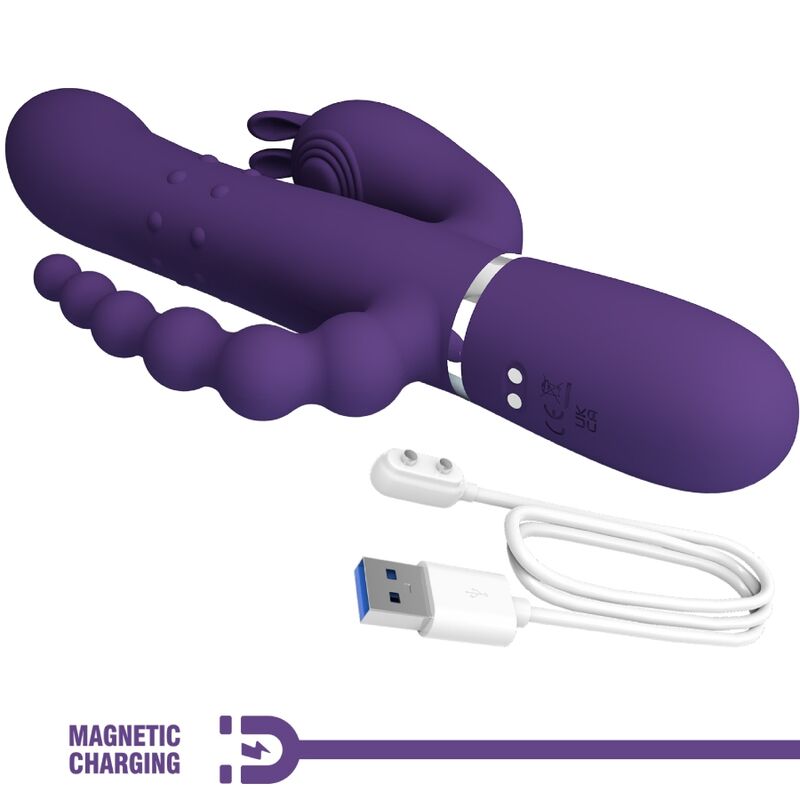 PRETTY LOVE - CAMMY TRIPLE VIBRADOR MULTIFUNCTION 4 IN 1 MORADO