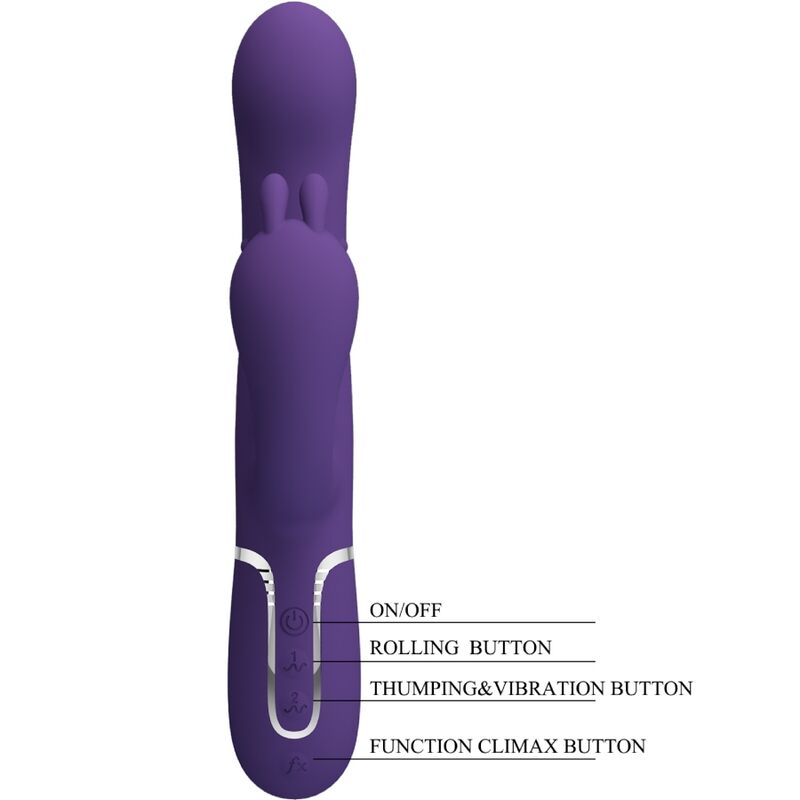 PRETTY LOVE - CAMMY TRIPLE VIBRADOR MULTIFUNCTION 4 IN 1 MORADO