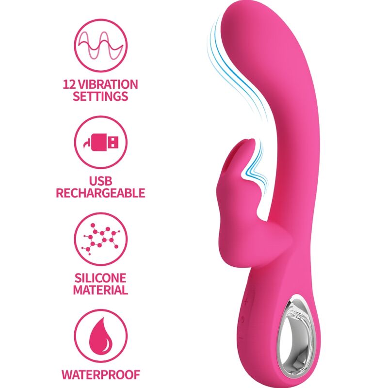PRETTY LOVE - NOVAK VIBRADOR RABBIT 12 VIBRACIONES PINK