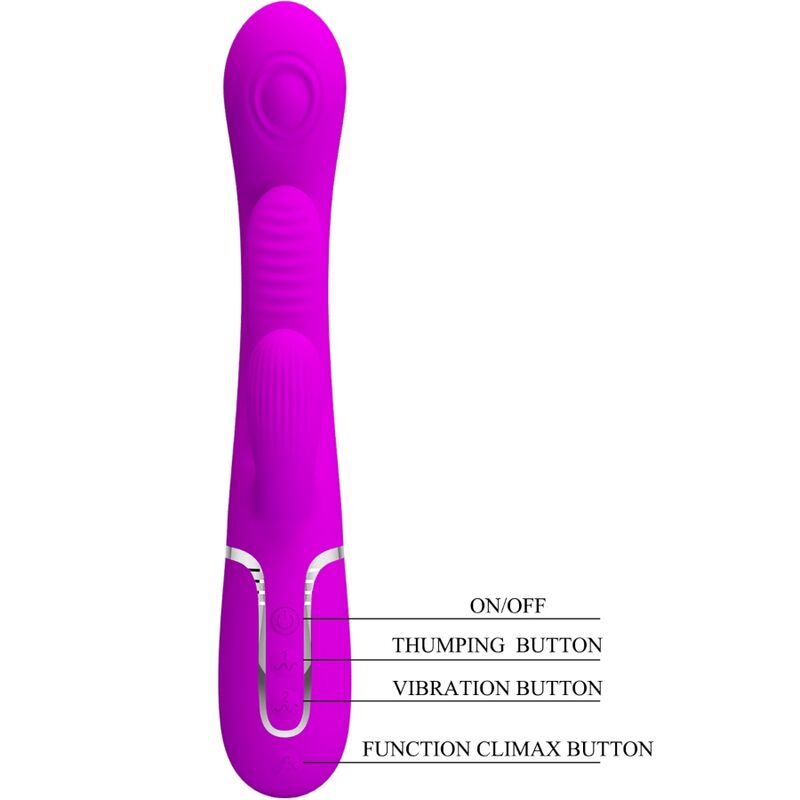PRETTY LOVE - SHANIA TRIPLE VIBRADOR RABBIT MULTIFUNCTION PINK