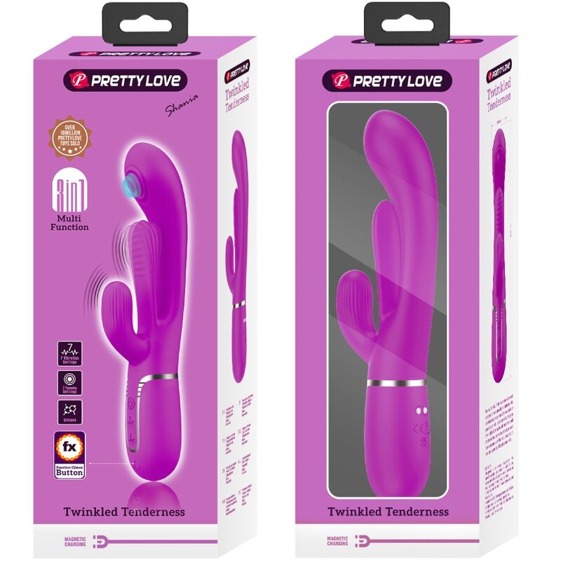 PRETTY LOVE - SHANIA TRIPLE VIBRADOR RABBIT MULTIFUNCTION PINK