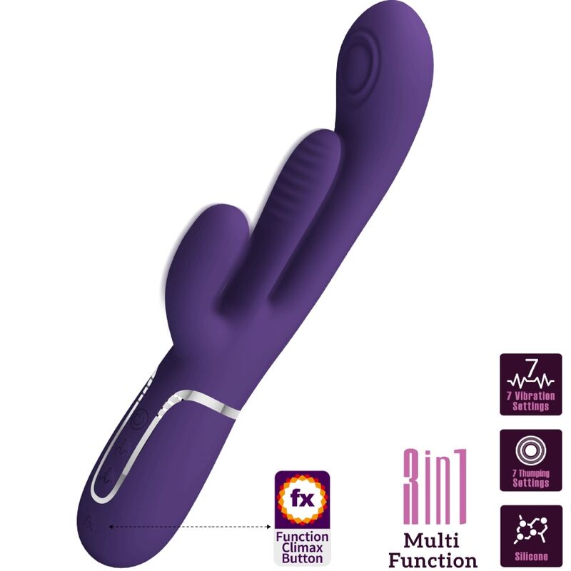 PRETTY LOVE - SHANIA TRIPLE VIBRADOR RABBIT MULTIFUNCTIONAL MORADO