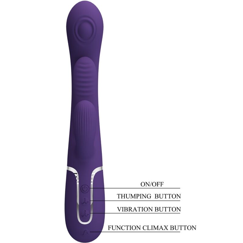 PRETTY LOVE - SHANIA TRIPLE VIBRADOR RABBIT MULTIFUNCTIONAL MORADO