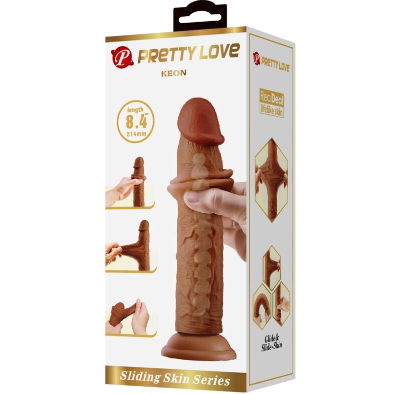 PRETTY LOVE - KEON REAL DILDO 21 CM MULATO