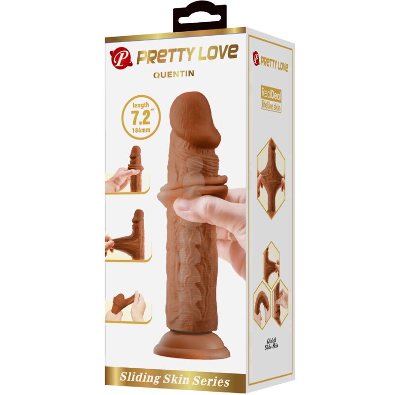 PRETTY LOVE - QUENTIN REAL DILDO 18 CM MULATO