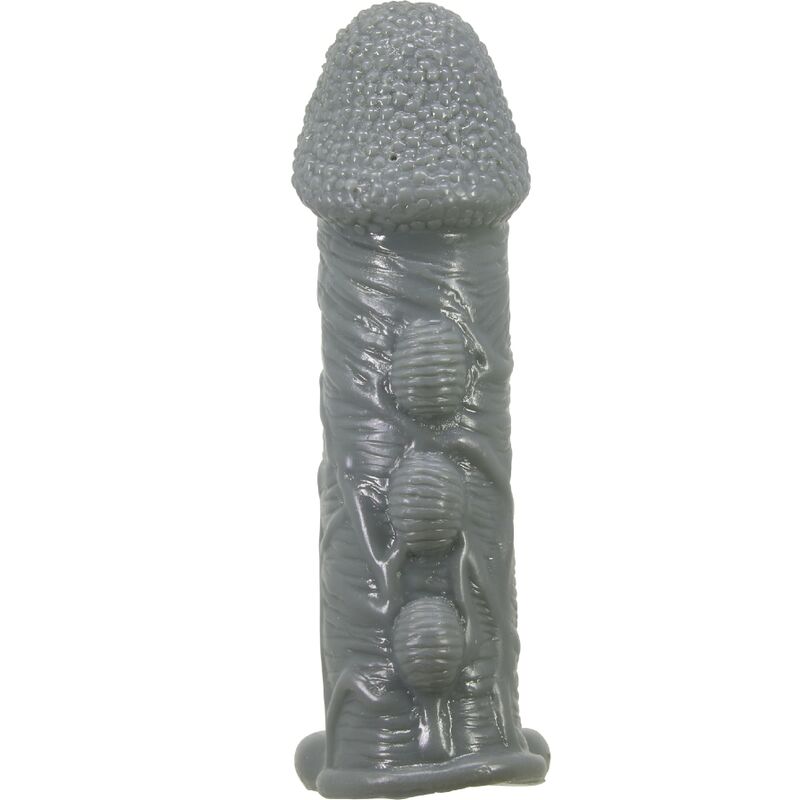 PRETTY LOVE - FUNDA REALÍSTICA ALARGADORA Y RETARDANTE PARA PENE GRAY