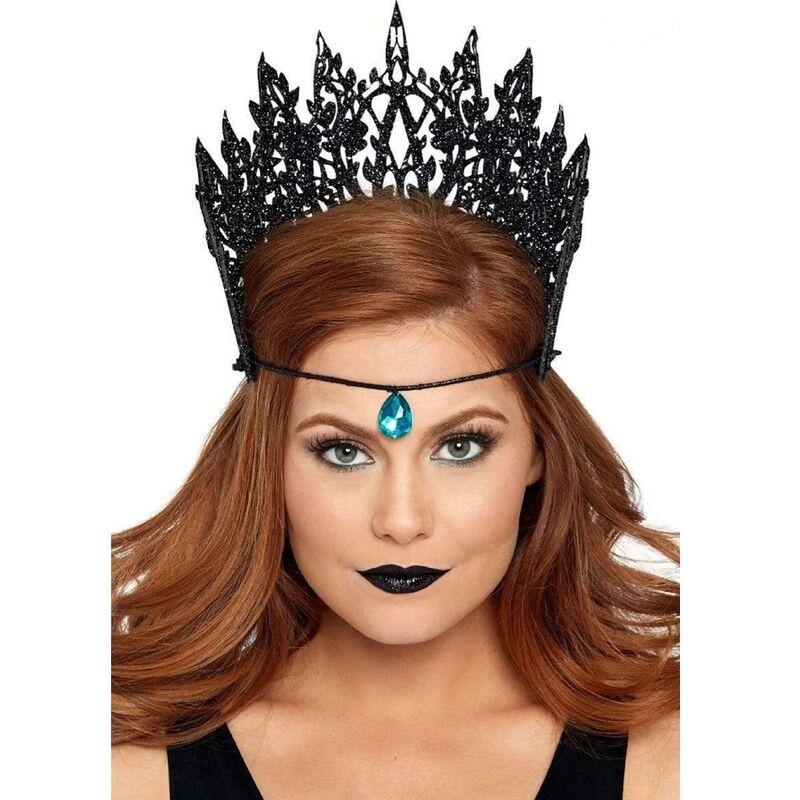 Leg Avenue – Couronne avec paillettes et bijoux noir
