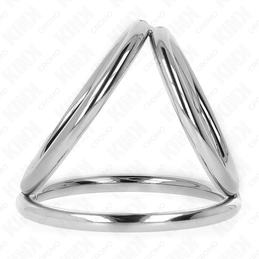 KINK - ANILLO PENE TRIPLE METAL CROMADO 3.8 CM TO 5 CM MODELO 2