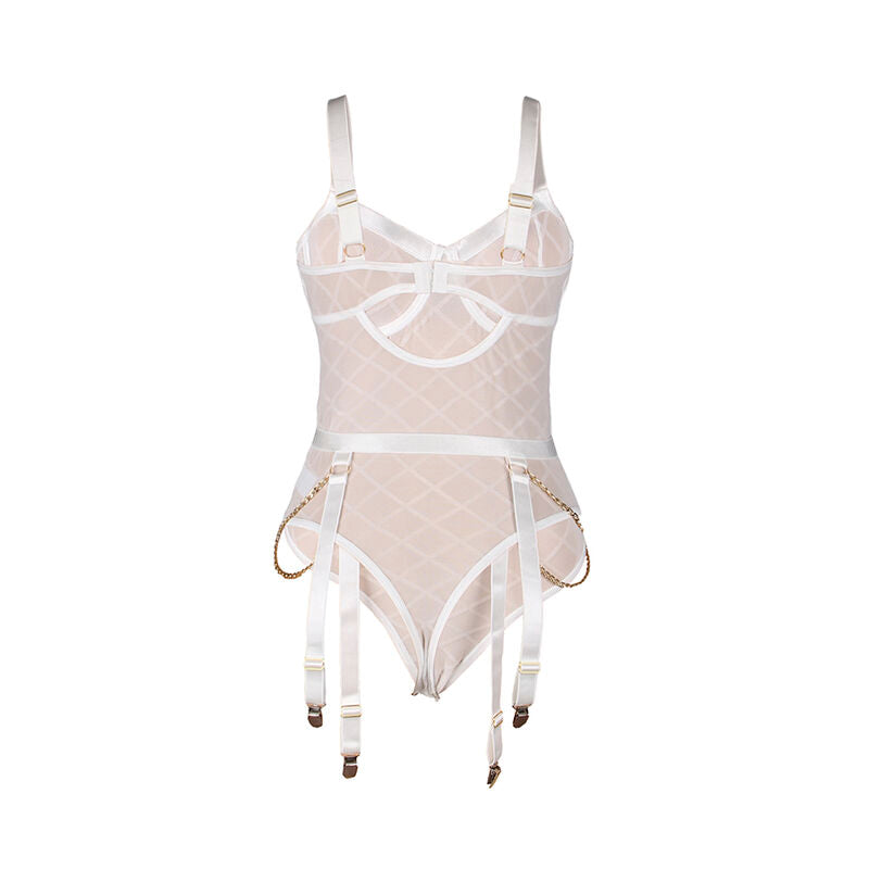 Subblime – 954291 body avec chaînes + porte-jarretelles blanc L/XL