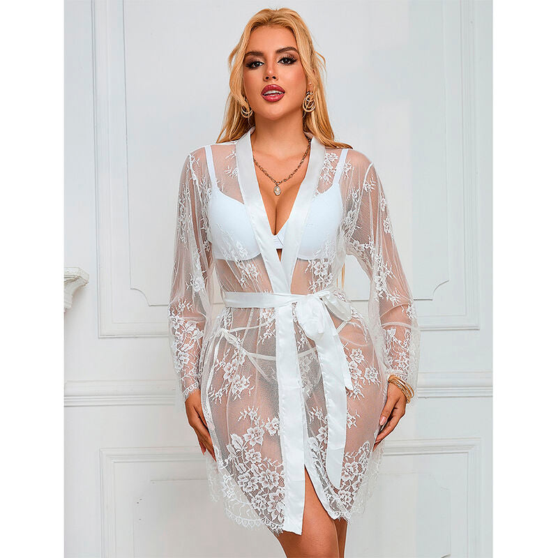 Subblime – 954376 chemise de nuit à manches longues à motif floral blanc L/XL