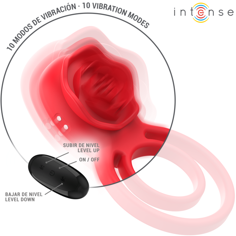 Intense – Gail stimulateur rose 10 vibrations rouge telecommande
