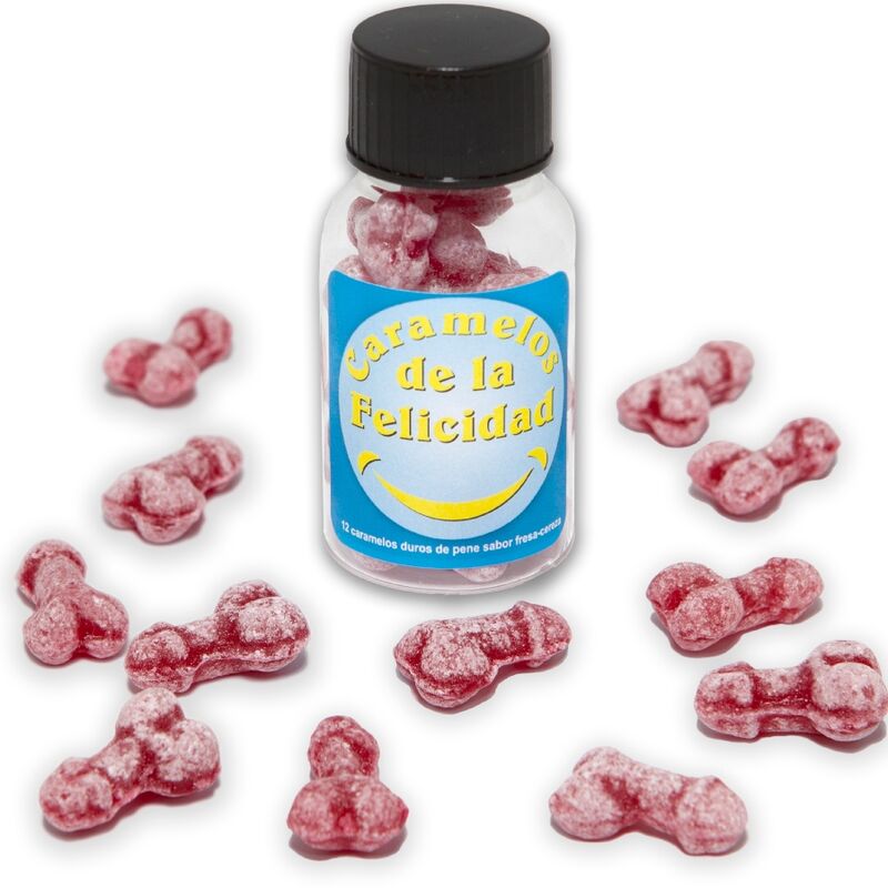 Diablo Picante – Pot de 12 bonbons happy penis aux fraise/cerise