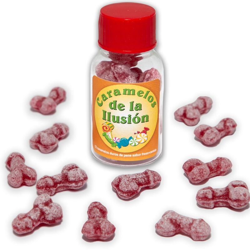 Diablo Picante – 12 bonbons illusions en forme de pénis fraise/cerise