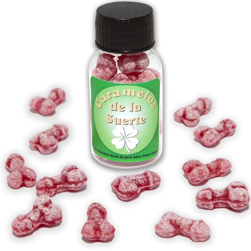 Diablo Picante – 12 bonbons porte-bonheur en forme de pénis fraise/cerise