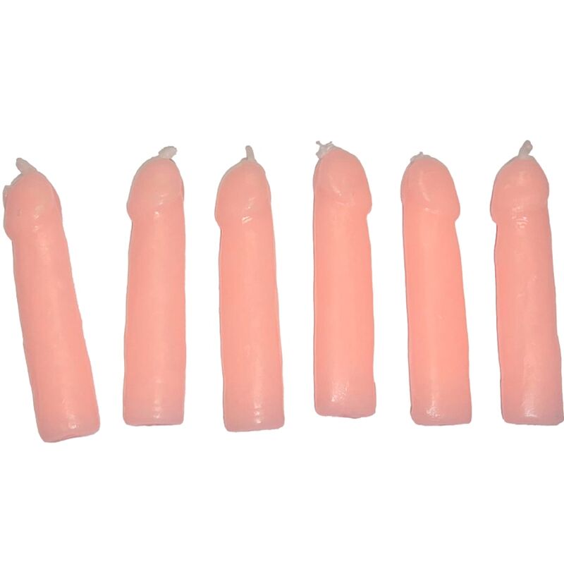 Diablo Picante – 6 bougies forme pénis chair