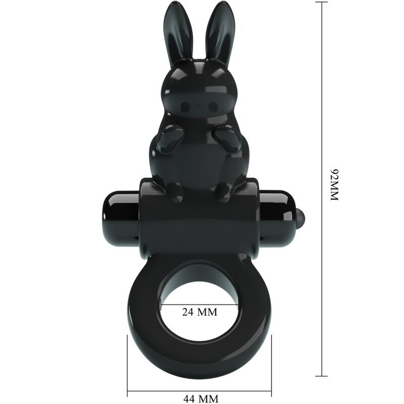 Pretty Love – Anneau vibrateur excitant rabbit 10 vibrations noir