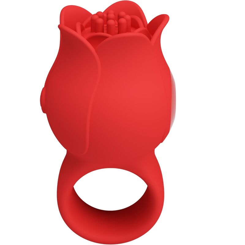 Pretty Love – Vibrateur de doigt en forme de jae rose 10 vibrations rouge